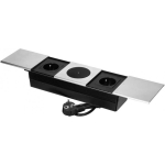 Orno Nest in furniture with sliding cover, 2x2P+Z (French), wireless charger, Silver