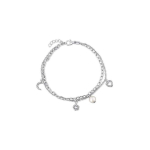 Jwl Jwl Luxury Pearls Double Silver Bracelet with Charm and Real Pearl JL0802