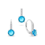 Brilio Brilio Silver Elegant silver set with zircons SET274WLB (pendant, dangle earrings)