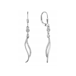 Evolution Evolution Group Elegant long earrings Waves with zircons 11541.1