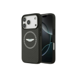 Dėklas Dėklas Aston Martin HC Kevlar Counter Design MagSafe, mis on m&otilde;eldud Apple iPhone 17 Pro Max mustas v&auml;rvuses