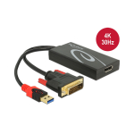 DeLOCK 0.3m, DVI 24+1 + USB-A/Displayport 20p 0,3 m DVI-D + USB HDMI Must