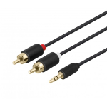 Deltaco 180005 audiokaabel 3 m RCA 3.5mm Must