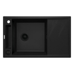 DEANTE Black NERO Matte MAGNETIC 1-BOWL GRANITE SINK WITH DRAINER