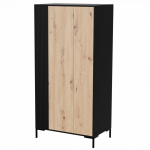 Cama MERCI 400016 magamistoa garderoob ja kapp 4 riiulid 2 uks(ed) Must