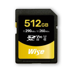 Wise SDXC UHS-II V90 512GB R:290MBs / W:260MBs WI-SD-N512