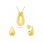 Brilio Brilio Silver minimalistlikult kullatud ehtekomplekt SET272Y Tear Drop (kaelakee, k&otilde;rvar&otilde;ngad)