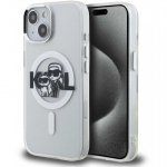 Dėklas Dėklas Karl Lagerfeld IML Glitter Karl ja Choupette Sketch MagSafe kate iPhone 15 jaoks, l&auml;bipaistev