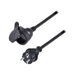 Solight pikenduskaabel - &uuml;hendus, 1 pesa, 30m, 3 x 1,5mm2, kummist, must
