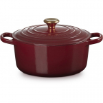 Le Le Creuset &bdquo;Signature&ldquo; k&uuml;psetuspann, &uuml;mmargune, 24 cm, punane