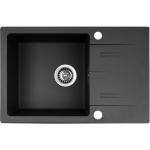 PYRAMIS LEFKADA valamu (68x44) 1B 1D must + Flessi Black Edition kraan - 070 260 611F