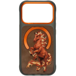 NIMMY kinnas MAGNETIC FANTASY ANIMAL HORSE, &uuml;hilduv MagSafe'iga, m&otilde;eldud IPHONE 18 Pro Max/17 Pro Max, oranž