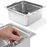 Hendi Stainless steel container with retractable handles GN2/3 354x325mm, 200mm