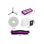 Midea V15 Spare Parts kit: 1x Side Brush, 2x Mop Pad, 1x Roller