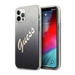 Guess Glitter Gradient Script - Etui iPhone 12 Pro Max (czarny)