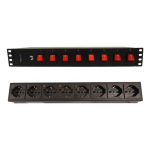 Techly I-CASE STRIP-815I toitejaotuskomponent (PDU) 8 vahelduvvoolu kontakt 1.5U Must