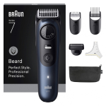 Braun BeardTrimmer 7 BT7520 Patarei 40 2 cm M&auml;rg ja kuiv Must, Sinine