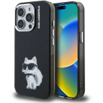 Karl Karl Lagerfeldi IML Aquarelle Choupette iPhone 15 Pro musta kaitse