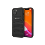 Case Case Mercedes AMG AMHCP14MGSEBK iPhone 14 Plus 6.7 Inch Black/Black Hard Case Leather Imprint Lines