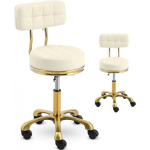 Physa Cosmetic chair with backrest on casters up to 150 kg GELA beige gold color