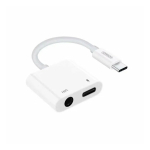 JOYROOM SH-C1 videokaabliadapter USB t&uuml;&uuml;p-C USB Type-C + 3.5mm Valge