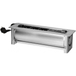 Orno Furniture socket recessed into the tabletop with a flat, milled edge and electrical opening, 3x2P + Z, 2xNET, 1xHDMI