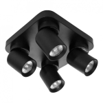 Hanging Hanging lamp Orno MALTA SP 4, wall and ceiling mounting, GU10 max. 4x12W, IP20, black, square base