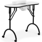 Physa Desktop vanity manicure table with vacuum cleaner, foldable on wheels, 90 x 42 x 73 cm, white