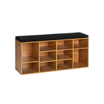 Shoe Shoe cabinet with black fabric seat LOFT, brown, Wenko