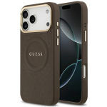 Guess Peony Hot Stamp MagSafe kott iPhone 18 Pro Max / 17 Pro Max pruun