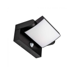 17W 17W LED outdoor wall light, black, 3000K, IP65, with motion sensor