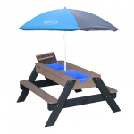 AXI Nick Sand & Water Picnic Table Anthracite/grey with Umbrella Liiva- ja veem&auml;ngulaud