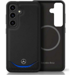Case Case Mercedes Leather Contrasted Blue Horizontal Curve MagSafe for Samsung Galaxy S25 black
