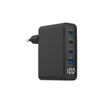 Gembird TA-UC-PDQC100LCD-01-BK mobiilseadme laadija S&uuml;learvuti, Nutitelefon Must Vahelduvvool Kiirlaadimine Hoonesisene