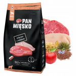 Pan Pan Liha Veiseliha koos kalkuniga kuivtoit koertele kr&otilde;binad M 20kg
