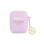 Guess GUA2LSC4EU AirPods Cover Purple/Purple Silicone Charm 4G Collection