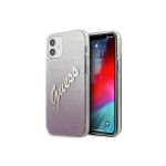 Guess GUHCP12SPCUGLSPI iPhone 12 mini 5.4 inch Pink/Pink Hard Case Glitter Gradient Script