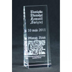 Tryumf Engraved glass trophy with case