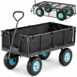 Hillvert Folding garden trolley with tarpaulin do przewożenia ziemii nawozu do 550 kg