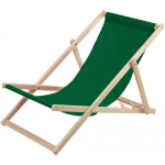 Woodok beech wood sunbed, green, ideal for the beach, balcony, terrace