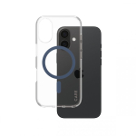 PanzerGlass CARE by &reg; Flagship Case Transparent Urban Combat w. Blue MagSafe iPhone 16 mobiiltelefoni &uuml;mbris Kate L&auml;bipaistev