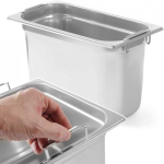 Hendi Stainless steel GN container with retractable handles GN1/3 325x176mm, height 200mm