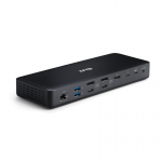 CLUB3D CSV-1583 s&uuml;learvuti dokk ja pordireplikaator Juhtmega &uuml;hendatud Thunderbolt 4 Must