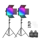 Neewer 660 PRO RGB LED stuudiosett, kaks 50W 3200-5600K lampi + statiivide komplekt + varjud