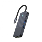 Rapoo UCM-2004 liidesekaart/adapter HDMI, RJ-45, USB 3.2 Gen 1 (3.1 Gen 1), USB t&uuml;&uuml;p-C