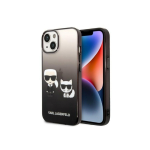 Karl Karl Lagerfeld KLHCP14MTGKCK iPhone 14 Plus 6.7 Inch Hard Case Black / Black Gradient Ikonik Karl & Choupette
