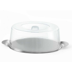 Stainless Stainless steel tray with transparent lid, round diameter. 300 mm - Hendi 980101