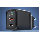 Wall Wall charger GAN3 USB-C+C PD35W Choetech PD6051 (black)