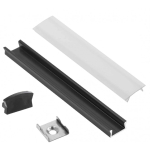 Aluminium Aluminium profile for LED strip EUROLIGHT, black, 1m pc