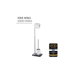 Wenko, Wenko, toilet brush, toilet roll holder, 20x74x15 cm polyresin / chrome noble black